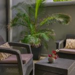 Deuxième terrasse de l'appartement T2 orientée vers la rue – Saint-Pierre